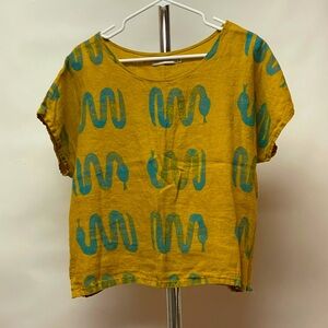 Handmade Block Print Linen Top